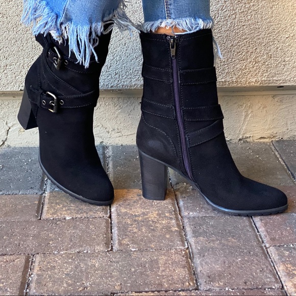 Genuine Suede Engineer Block Heeled Combat Boots - Picture 12 of 16